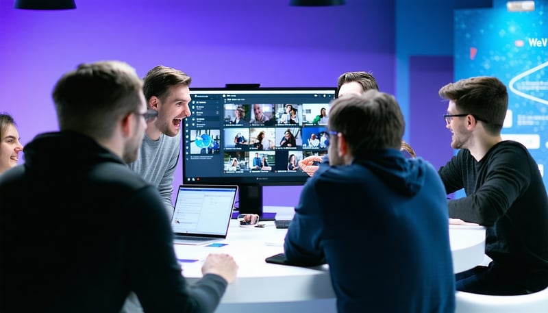 Team collaborating on smart event management using Wevent platform